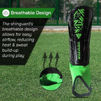 Malaga Soccer Shin Guard with Adjustable Straps-Black/N. Green - Vizari Sports