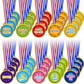 Gejoy 120 Pcs Award Medals Assortment Medals for Award Assortment Plastic Winner for Kids Sports Talent Show Gymnastic Birthday 