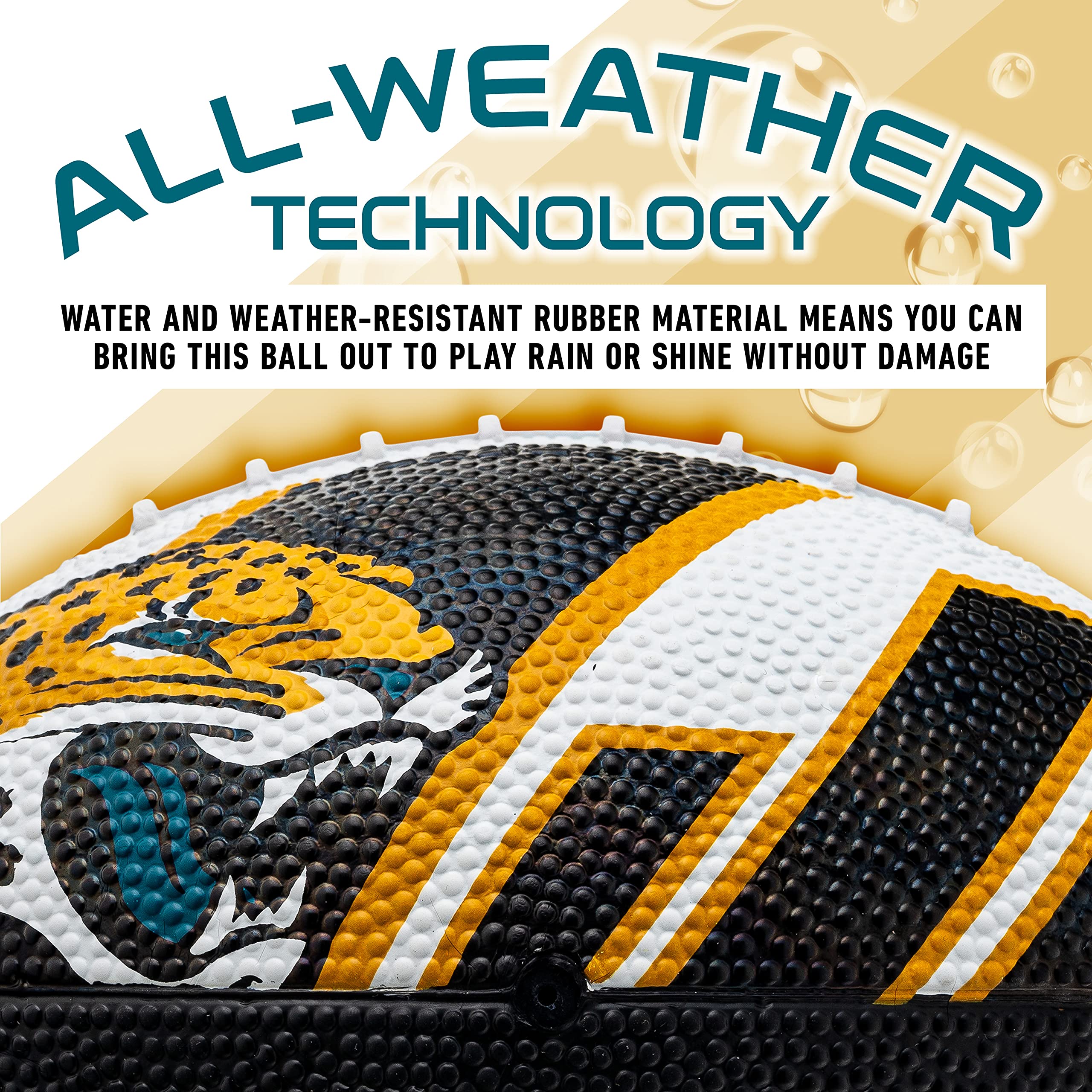 Franklin Sports Nfl Jacksonville Jaguars Football - Youth Football - Mini 8.5'' Rubber Ball - Perfect For Kids - Team Logos And