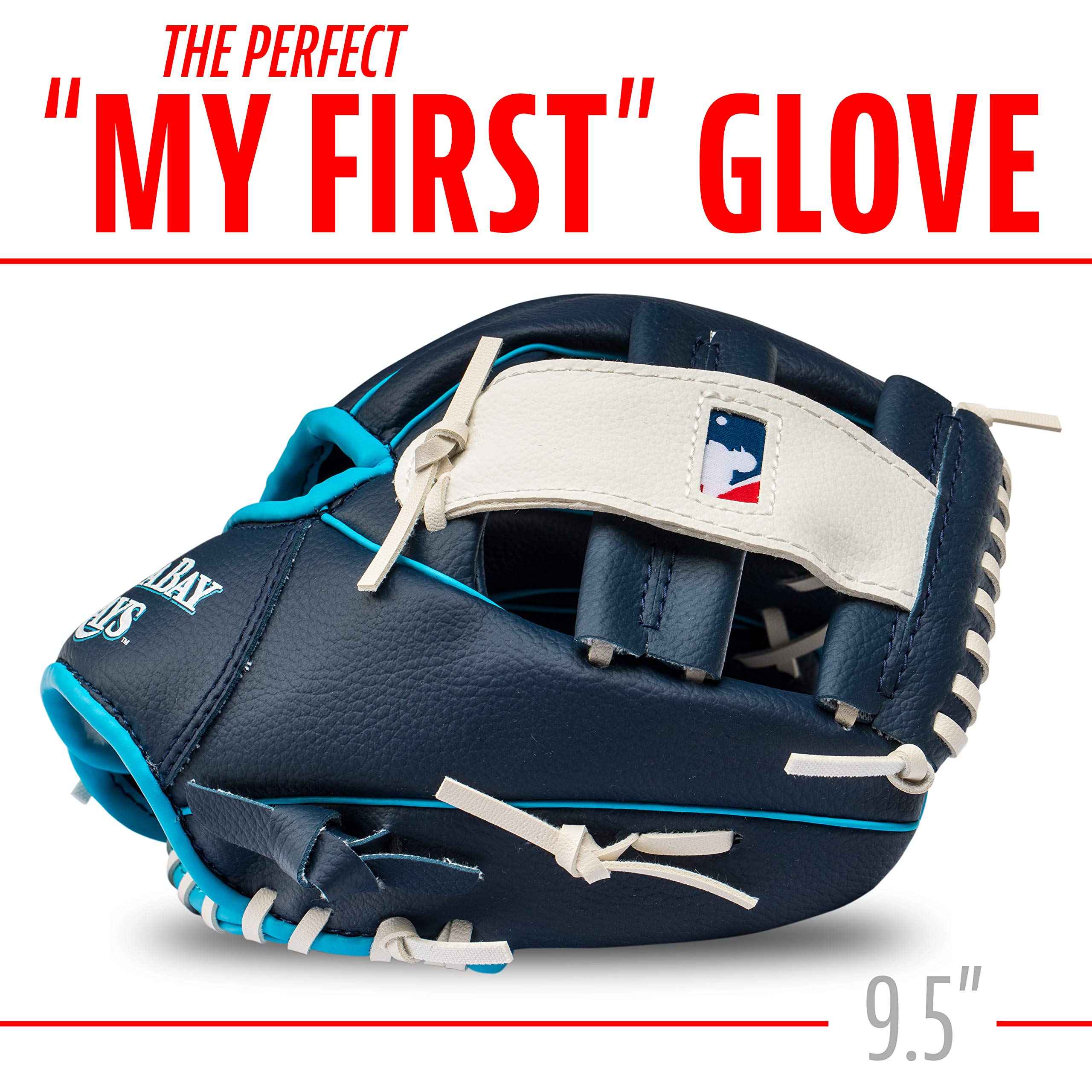 Franklin Sports Mlb Youth Teeball Glove And Ball Set - Kids Tampa Bay Rays Baseball And Teeball Glove And Ball - Perfect First K