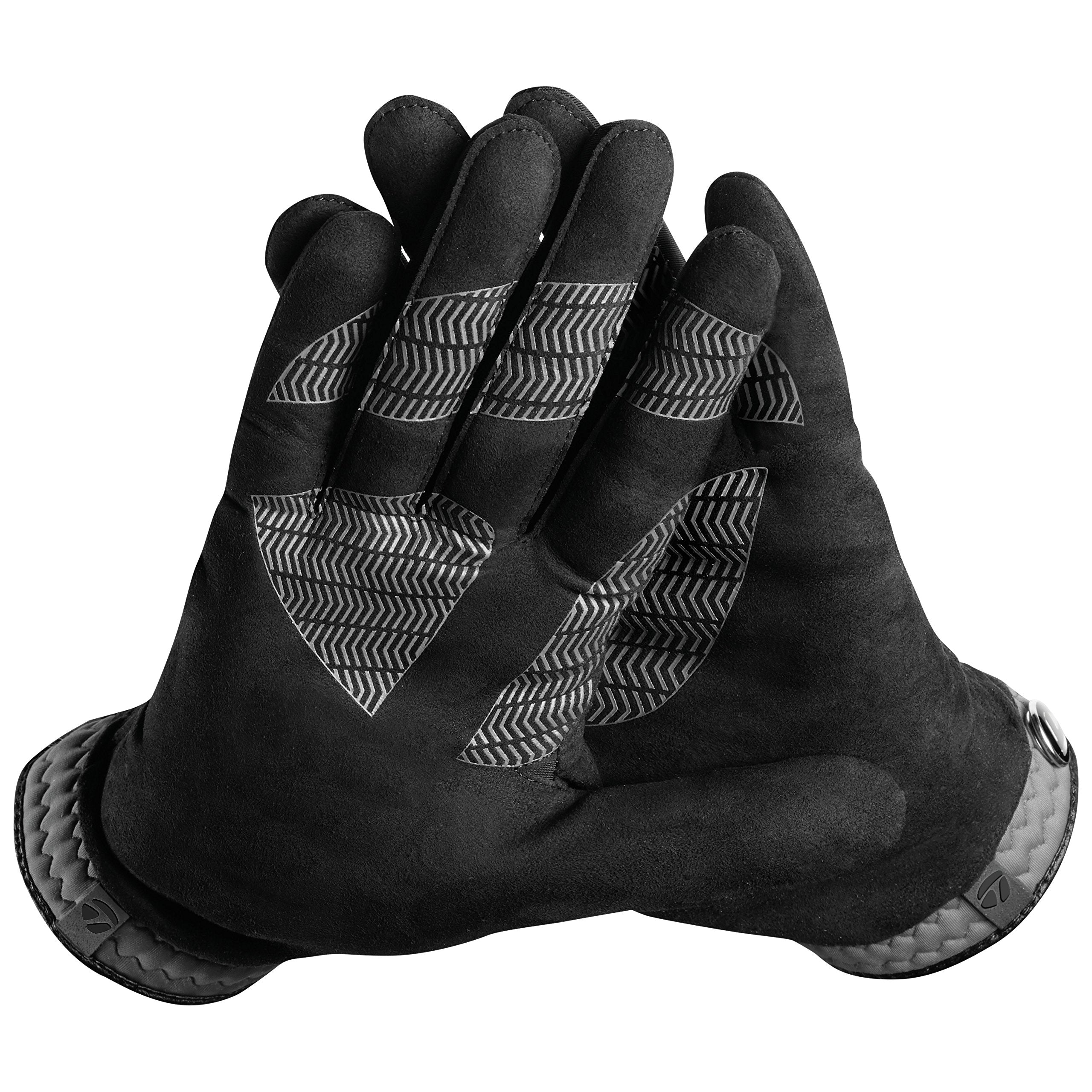 TaylorMade Golf RAIN CONTROL CADET GLOVE (BLACK/GRAY, SMALL), BLACK/GRAY(SMALL, PAIR)