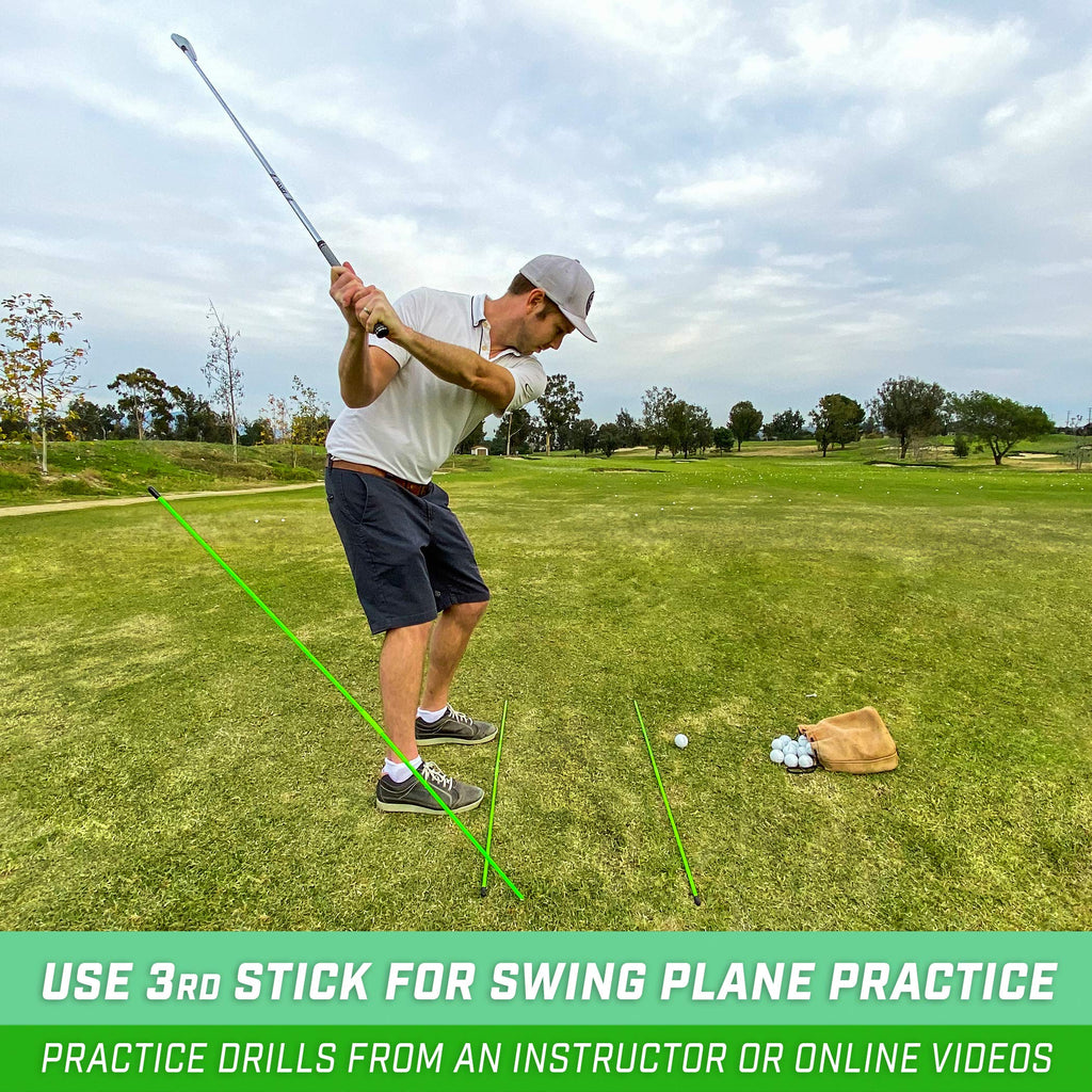 Gosports Golf Alignment Training Sticks 3 Pack - 48 Inch Golf Alignment Aid Practice Rods