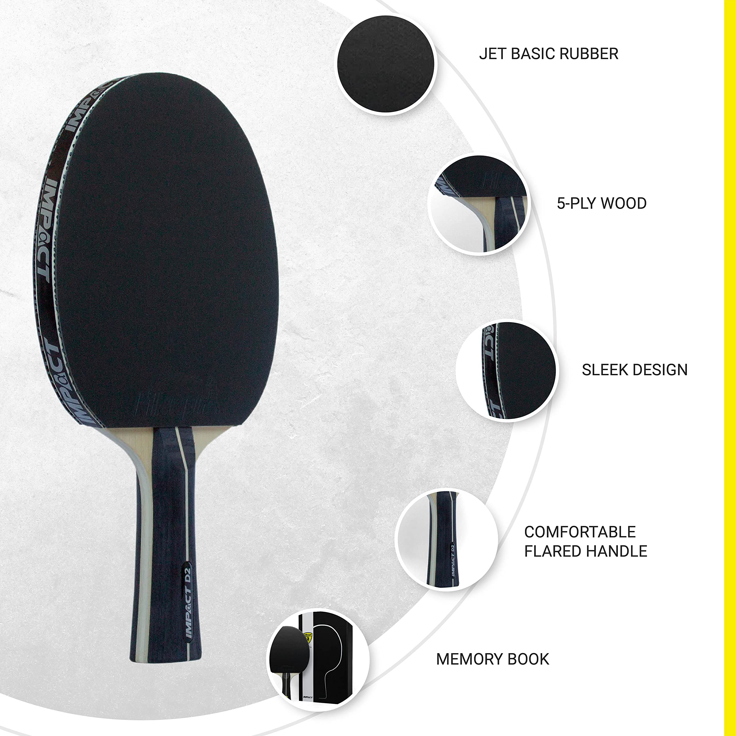 Killerspin Impact D2, Table Tennis Paddles, Table Tennis Racket, Ping Pong Paddle Case, Table Tennis Equipment For Beginners/Int