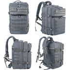 Lhi Military Tactical Backpack For Men And Women 45L Army 3 Days Assault Pack Bag Large Rucksack With Molle System - Grey