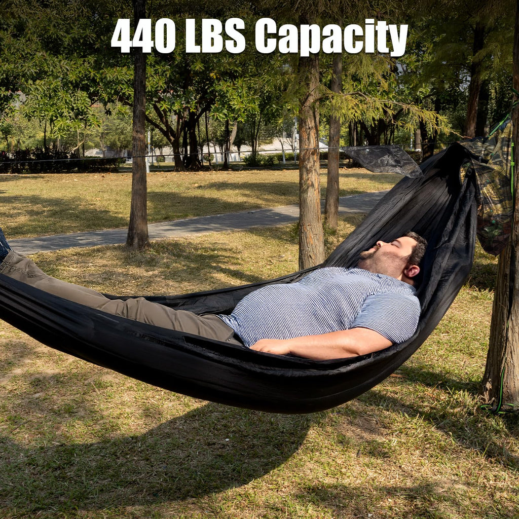 Night Cat Camping Hammock Tent: Lightweight Portable 4 In 1 Hammock With Rain Tarp And Mosquito Net For Hiking Jungle Outdoor Ca