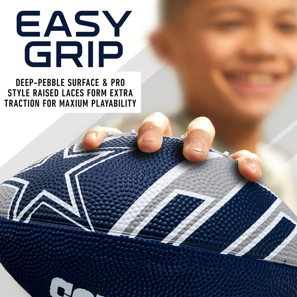 Franklin Sports Nfl Dallas Cowboys Football - Youth Football - Mini 8.5'' Rubber Football - Perfect For Kids - Team Logos And Co