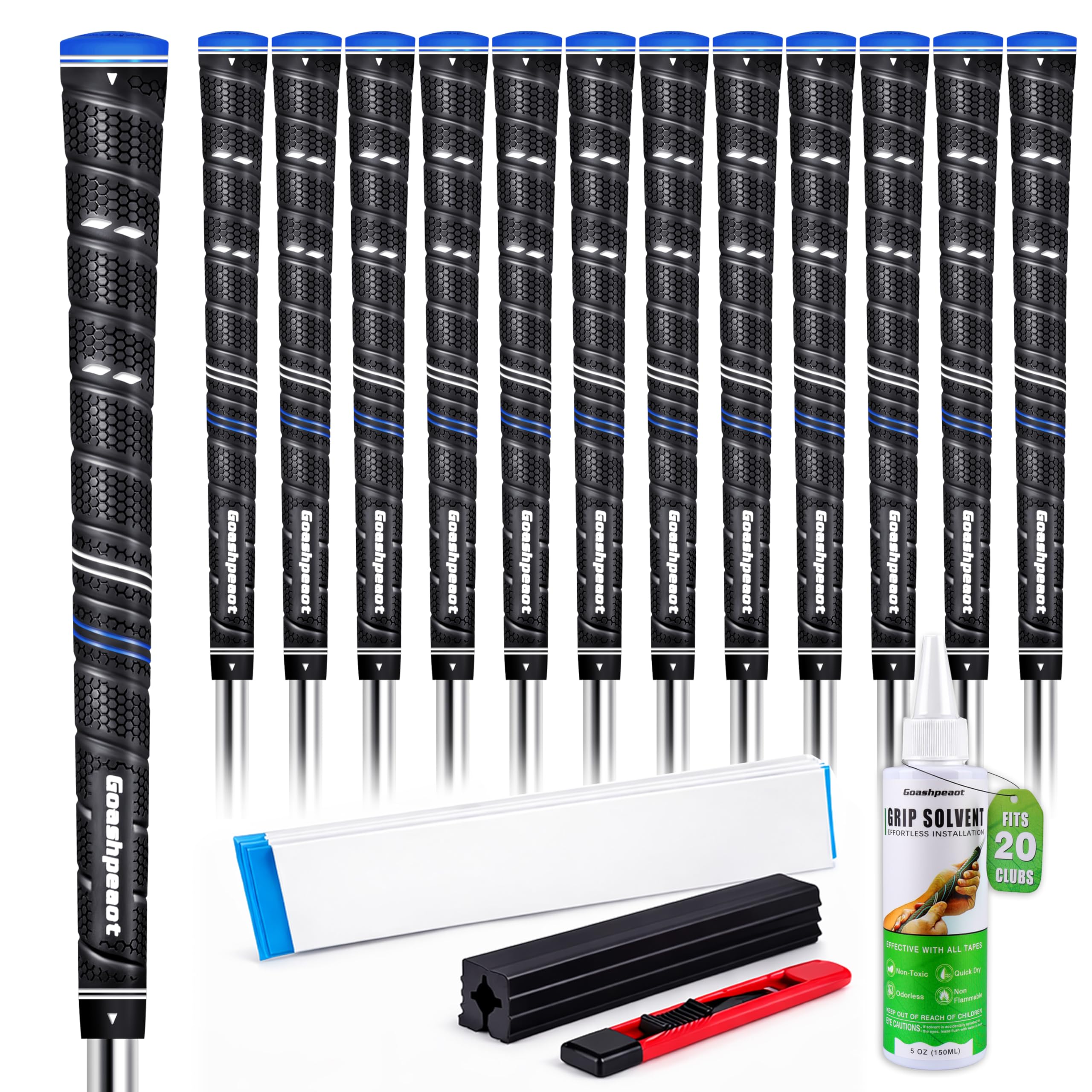 Goashpeaot Wrap Golf Grips 13 Pack ,With Regripping Kit , Outstanding Tackiness and Advanced Surface Texture Enhances Control (M
