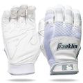 Franklin Sports Youth Mlb Shok-Sorb X Batting Gloves, Youth Small, Pair, White/Chrome