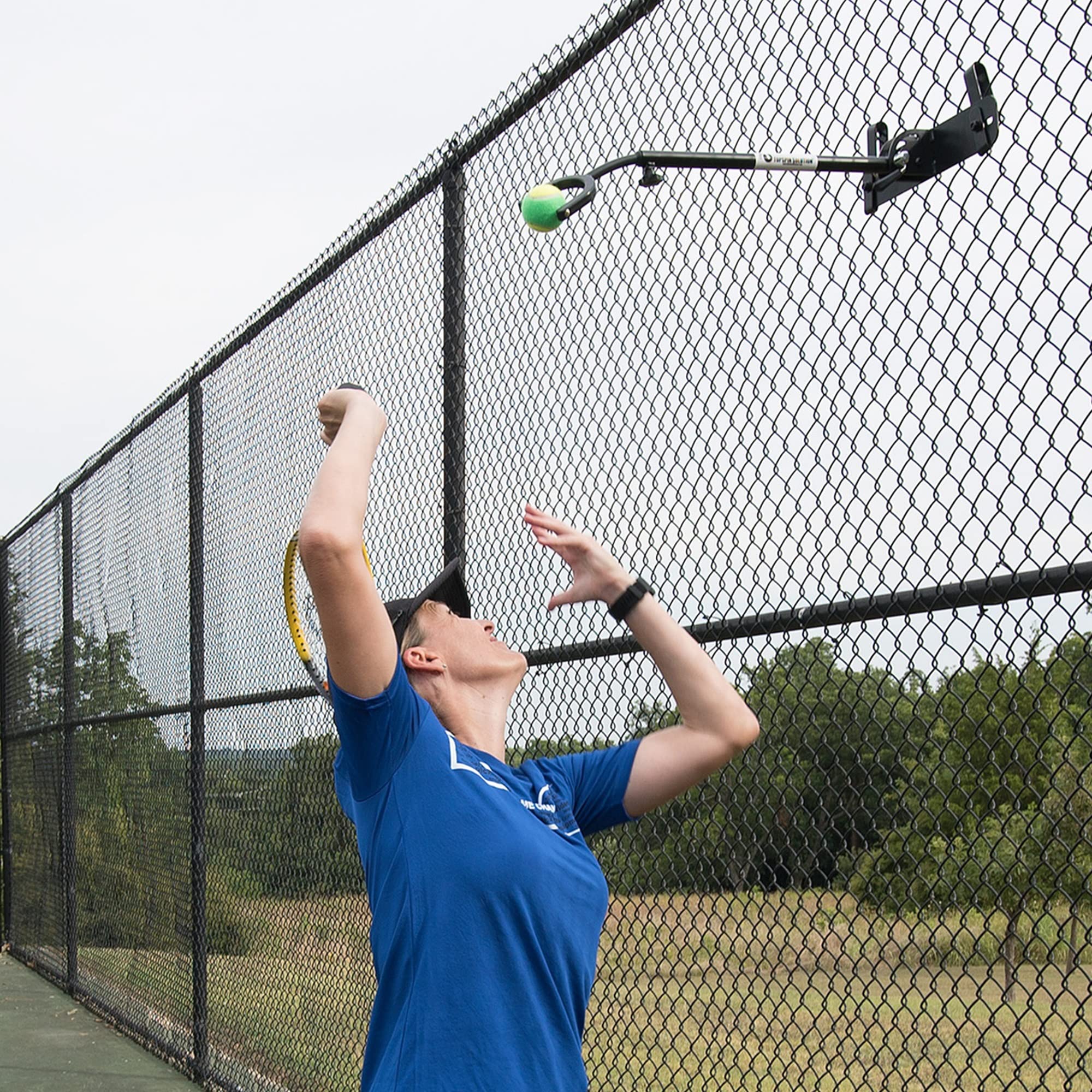 Topspin Solution - Tennis Training Aid | Practice Nearly All Shots In Tennis Anywhere | Attaches Indoors & Outdoors | All Ages A