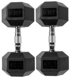 Fitvids Rubber Encased Hex Dumbbell, 45Lb, Pair