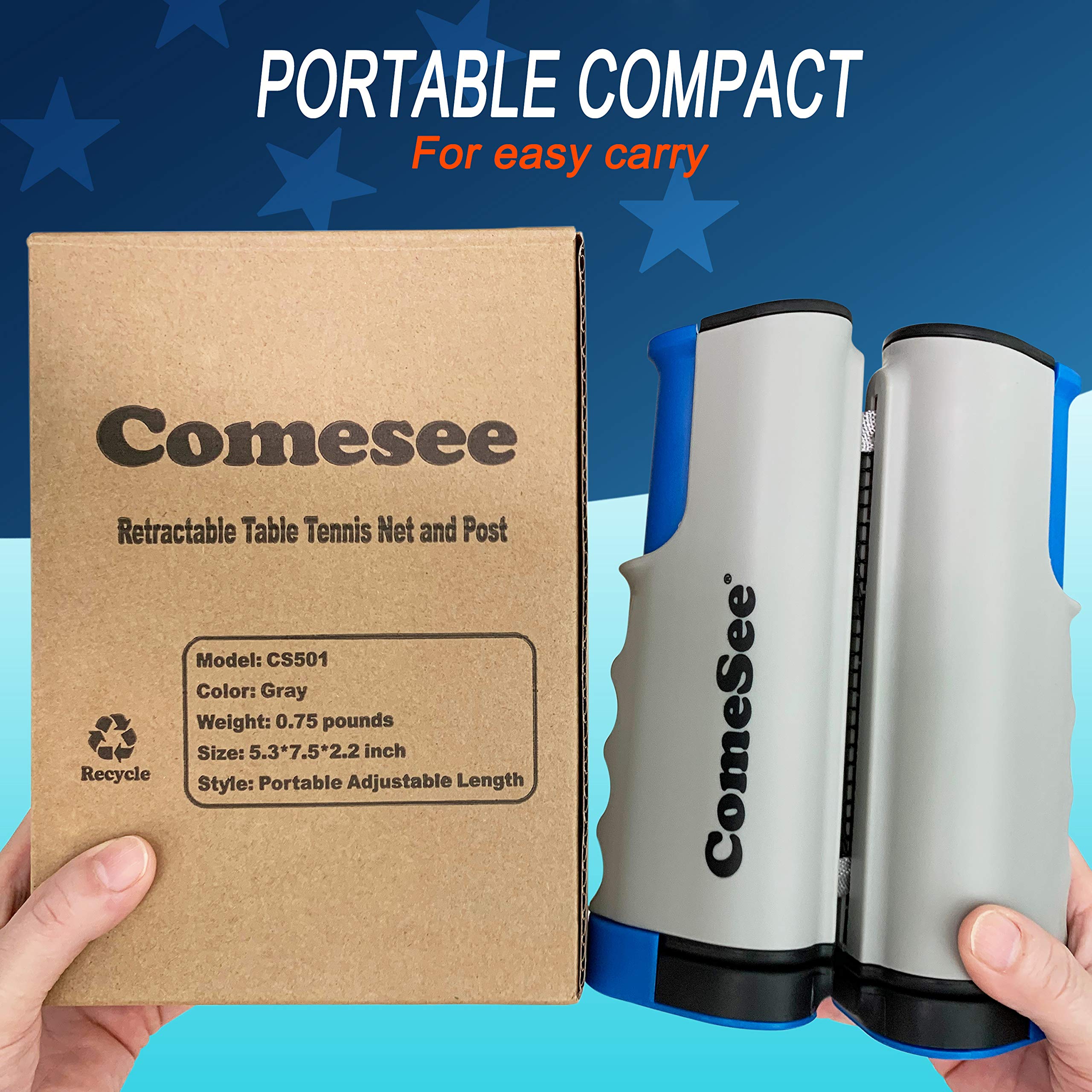 Comesee Ping Pong Net For Any Table, Retractable Table Tennis Nets And Posts Equipment For Replacement (Gray)