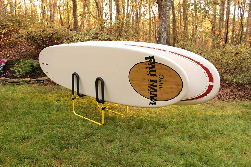 Suspenz Double-Up Sup Stand, Holds 2 Stand Up Paddle Boards Or Surfboards, Yellow (22-9936)