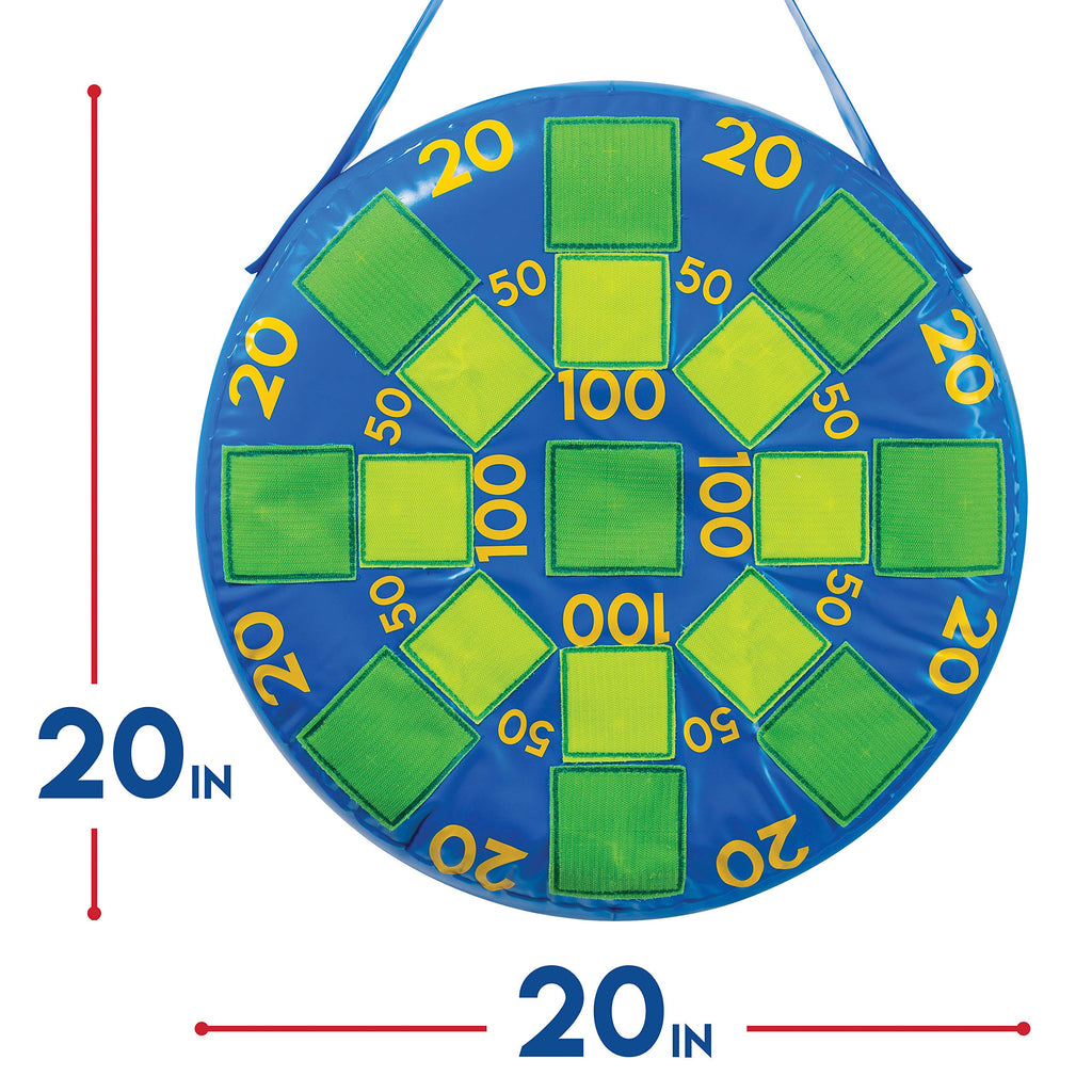 Franklin Sports Kids Tennis Ball Dartboard Game - Inflatable Dart Ball Game Set With (3) Self Stick Tennis Ball - Fun Indoor + O