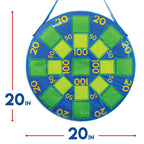 Franklin Sports Kids Tennis Ball Dartboard Game - Inflatable Dart Ball Game Set With (3) Self Stick Tennis Ball - Fun Indoor + O