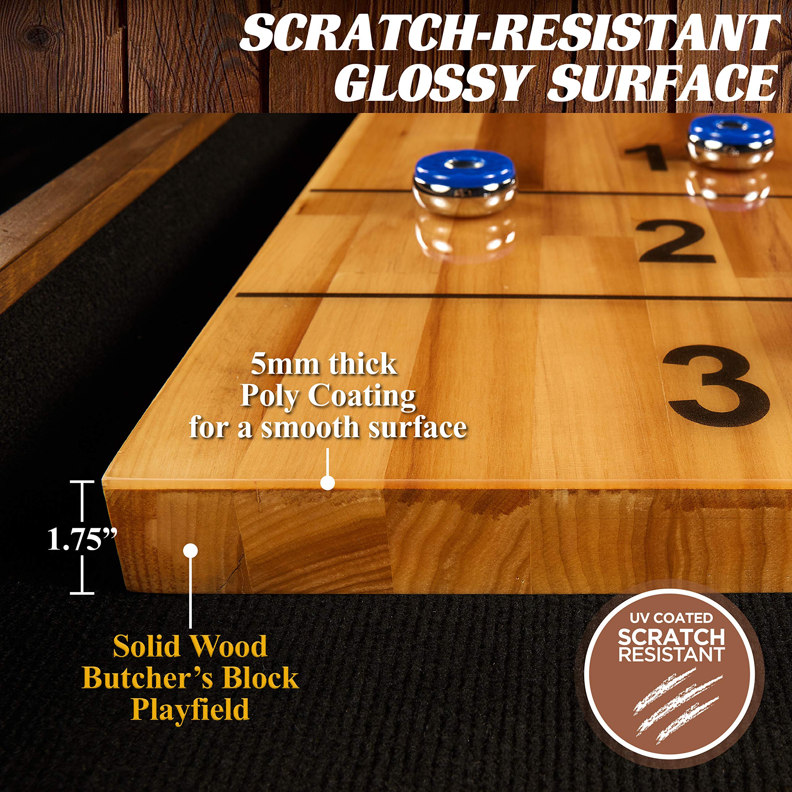 Barrington Billiards 12' Urban Clyborne Shuffleboard Table With Scratch-Resistant Playfield And 8 Puck Set