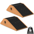 Gymkara Squat Wedge Block Cork 2 Pack - Non Slip Heel Elevated Wedge And Calf Raise Block - Slant Board For Squats To Avoid Musc