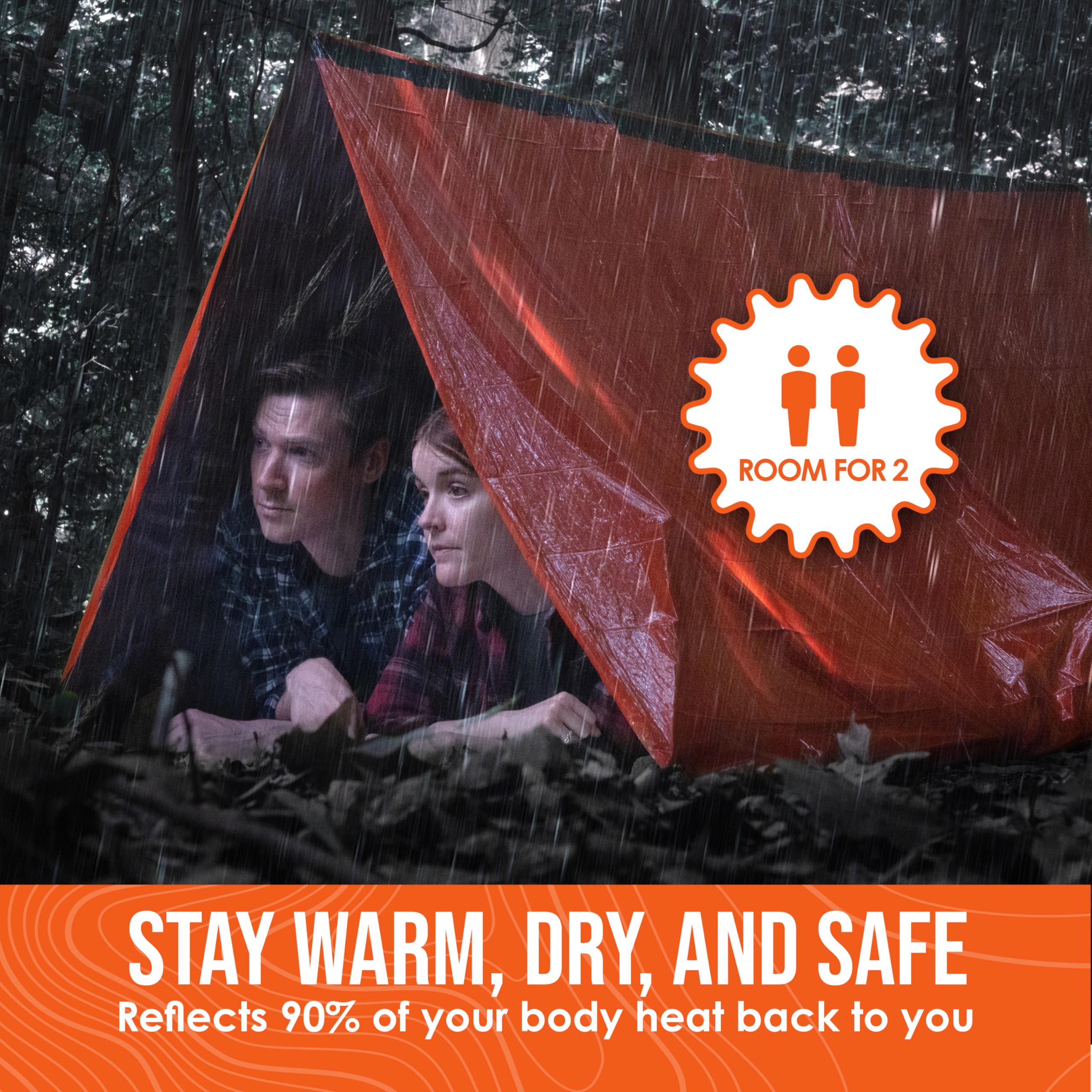 Go Time Gear Life Tent Emergency Survival Shelter - 2 Person Emergency Tent - Use As Survival Tent, Emergency Shelter, Tube Tent