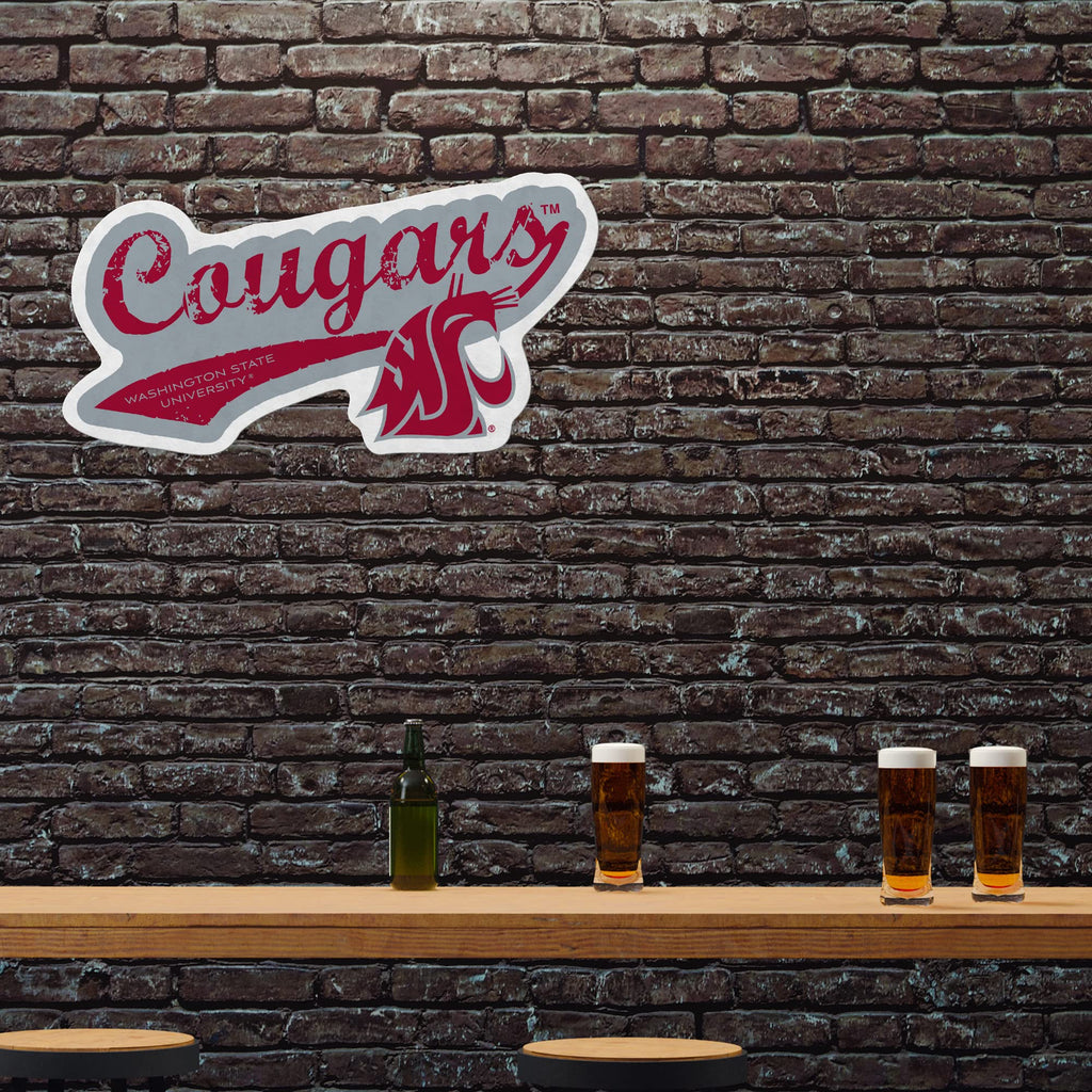 Rico Industries Ncaa Washington State Cougars Distressed Shape Cut Pennant - Home And Living Room D  Cor - Soft Felt Ez To Hang