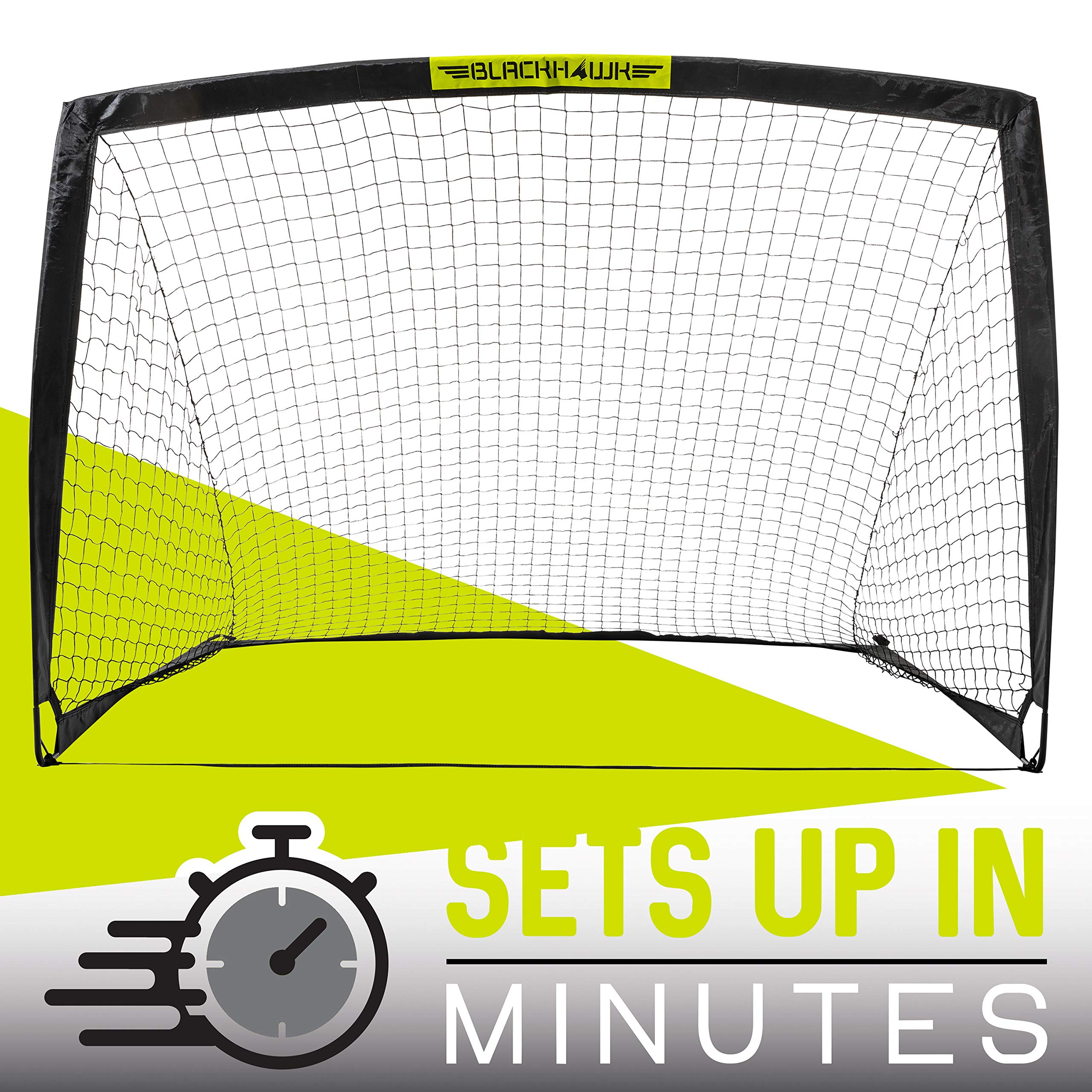 Franklin Sports Blackhawk Backyard Soccer Goal - Portable Kids Soccer Net - Pop Up Folding Indoor + Outdoor Goals - 6'6'' X 3'3'