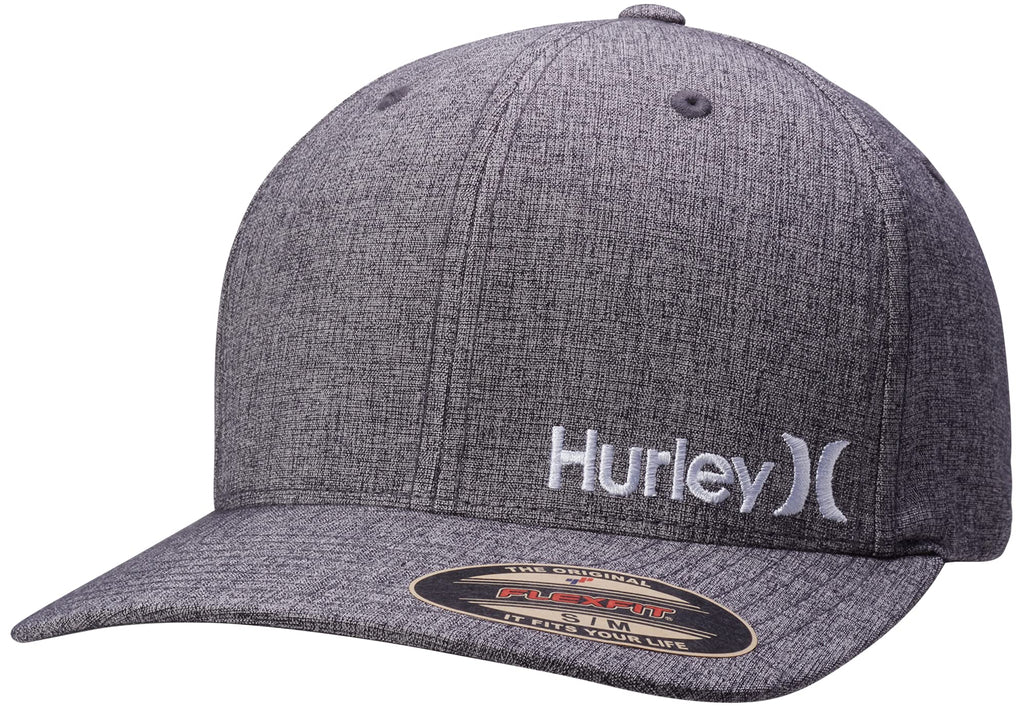 Hurley Mens Baseball Cap - Corp Stretch Fitted Hat, Size Large-X-Large, Light Grey