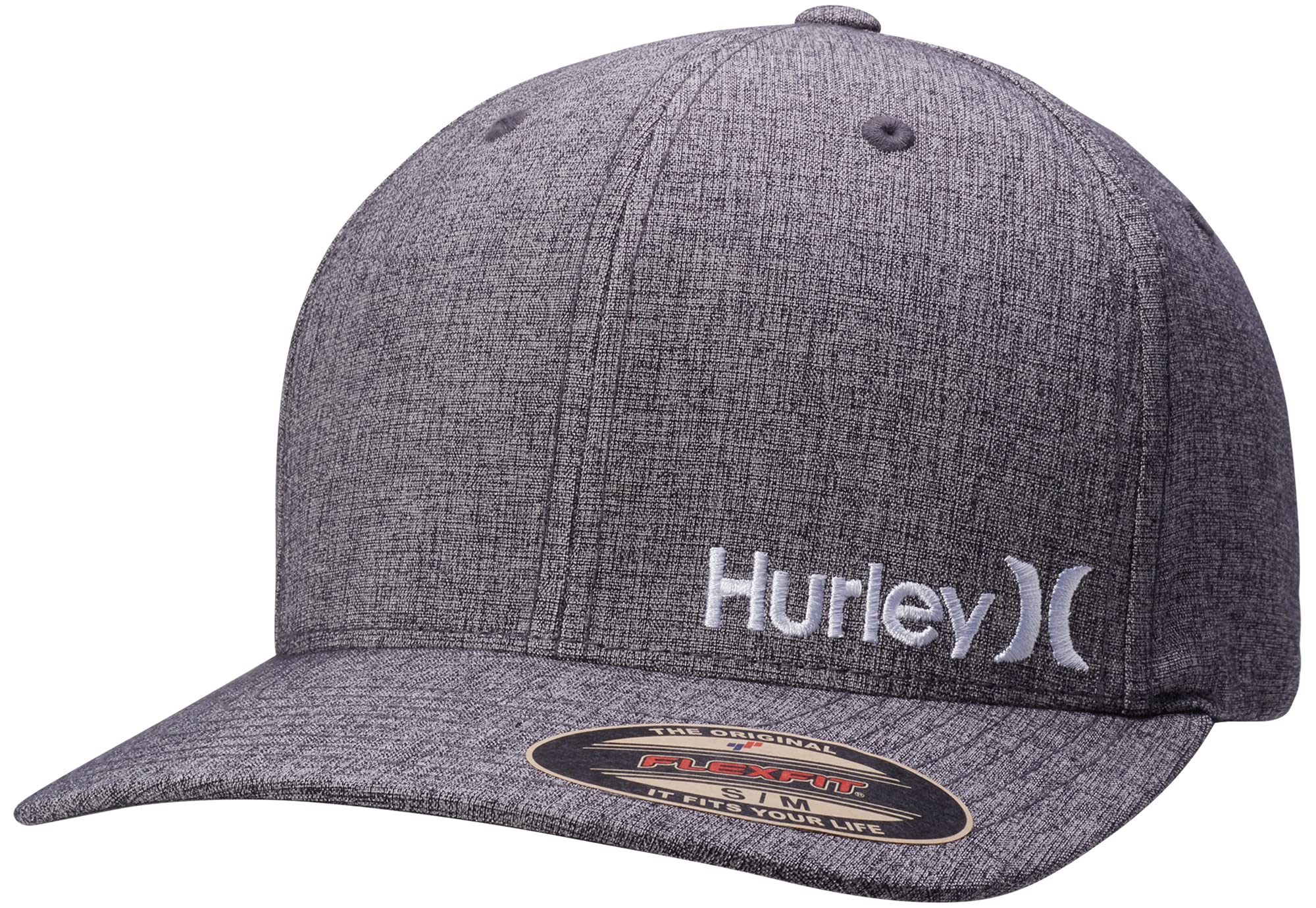 Hurley Mens Baseball Cap - Corp Stretch Fitted Hat, Size Large-X-Large, Light Grey
