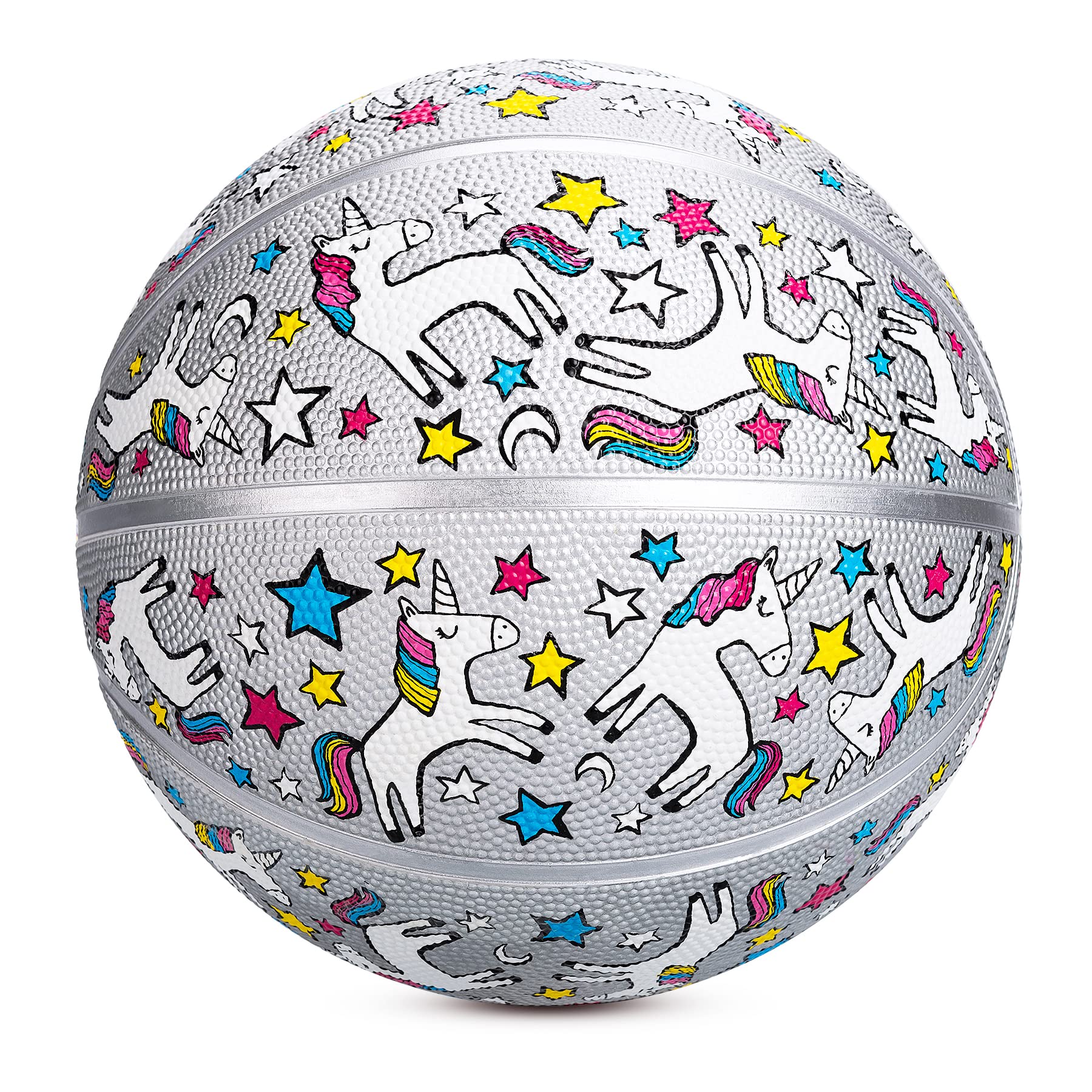 Inpodak Basketball 27.5 Inches Size 5 Unicorn Street Junior Basketball Classic Sport Ball Game Indoor Outdoor For Girl Kids Teen