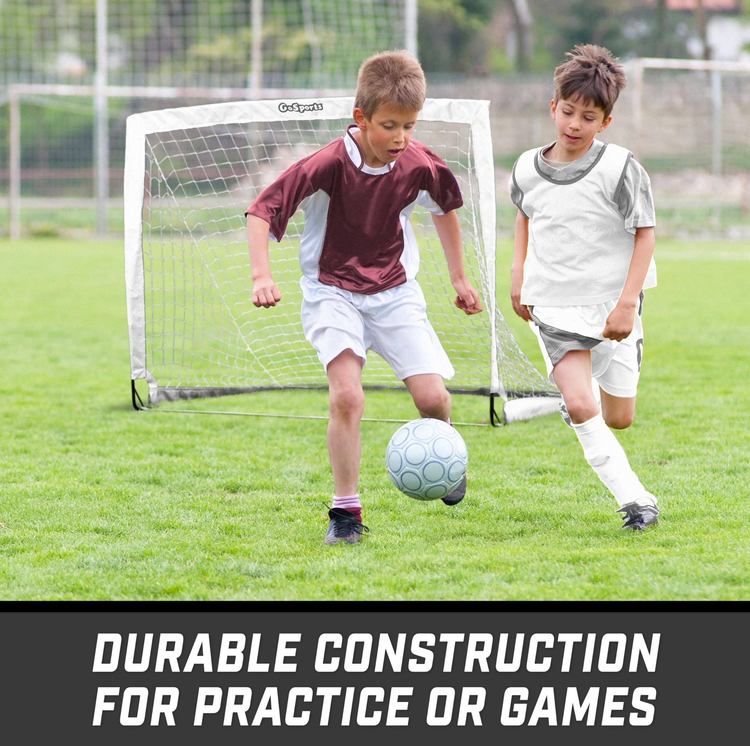 Gosports Team Tone 4 Ft X 3 Ft Portable Soccer Goal For Kids - Pop Up Net For Backyard - White