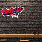 Rico Industries Nhl Columbus Blue Jackets Distressed Shape Cut Pennant - Home And Living Room D  Cor - Soft Felt Ez To Hang