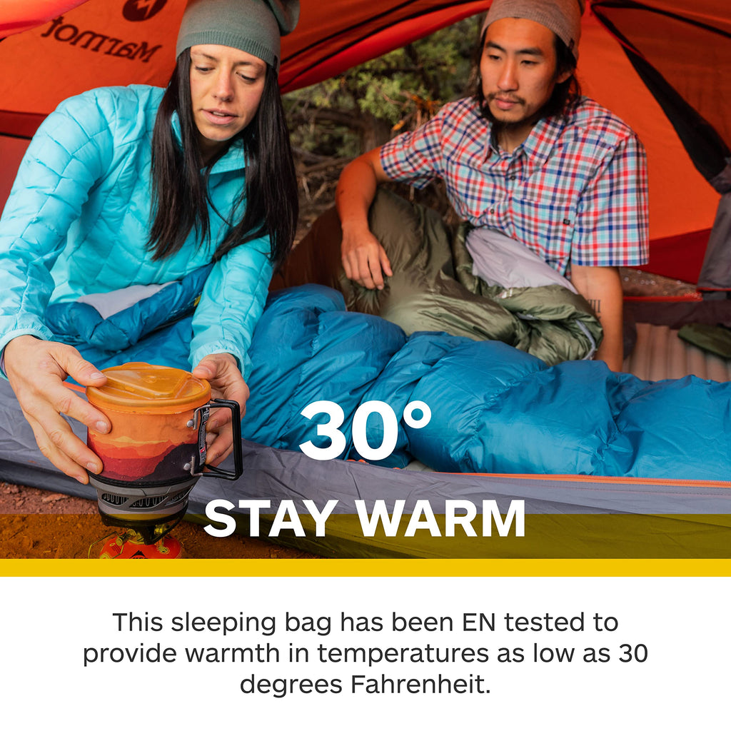 Marmot Women? Lozen Long Mummy Sleeping Bag  Down-Filled, Lightweight, 30-Degree Rating, Late Night/Steel Onyx, Regular