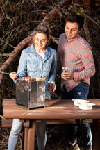 Zento Camping Wood Stove Portable Folding Camp Stove, Stainless Steel, Foldable Grill Survival, Easy To Carry, Small Portable (A