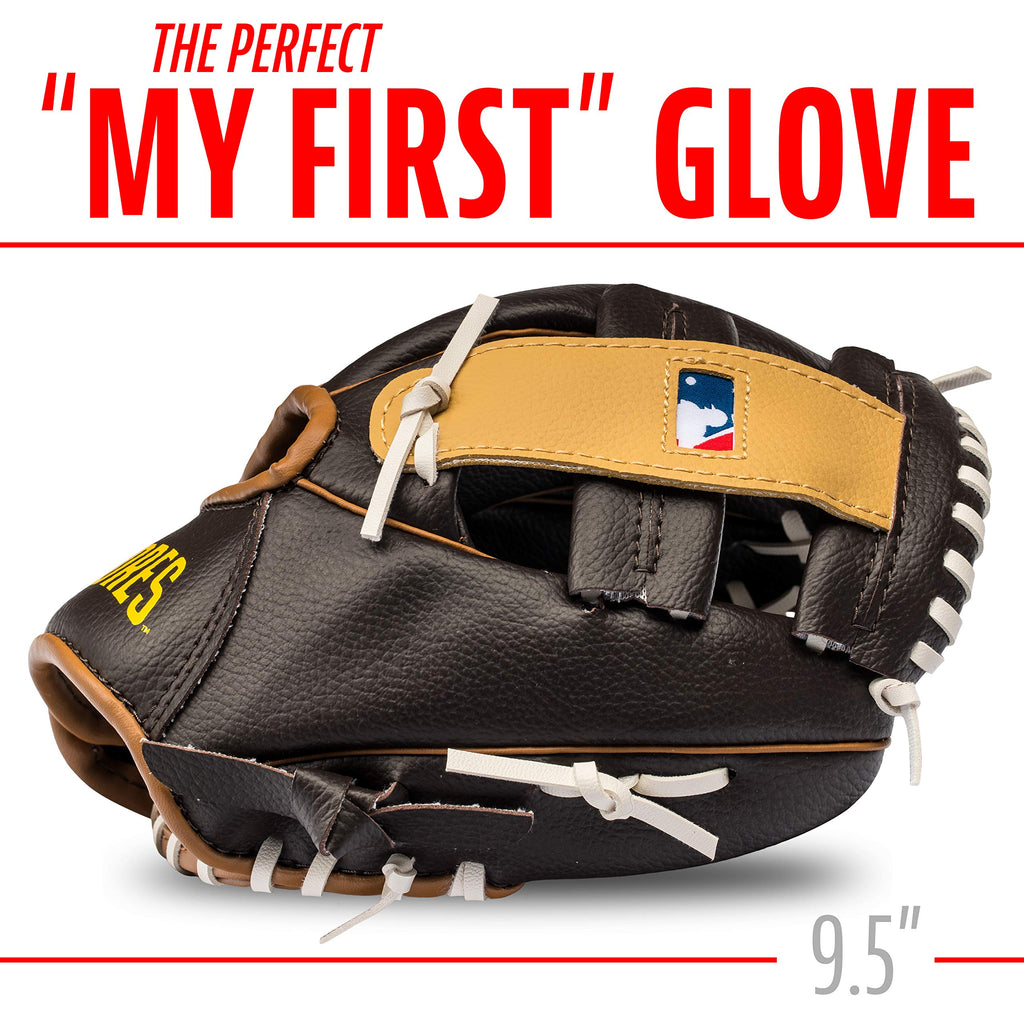 Franklin Sports Mlb Youth Teeball Glove + Foam Ball Set - Kids San Diego Padres Baseball + Teeball Mitt And Ball - Perfect First