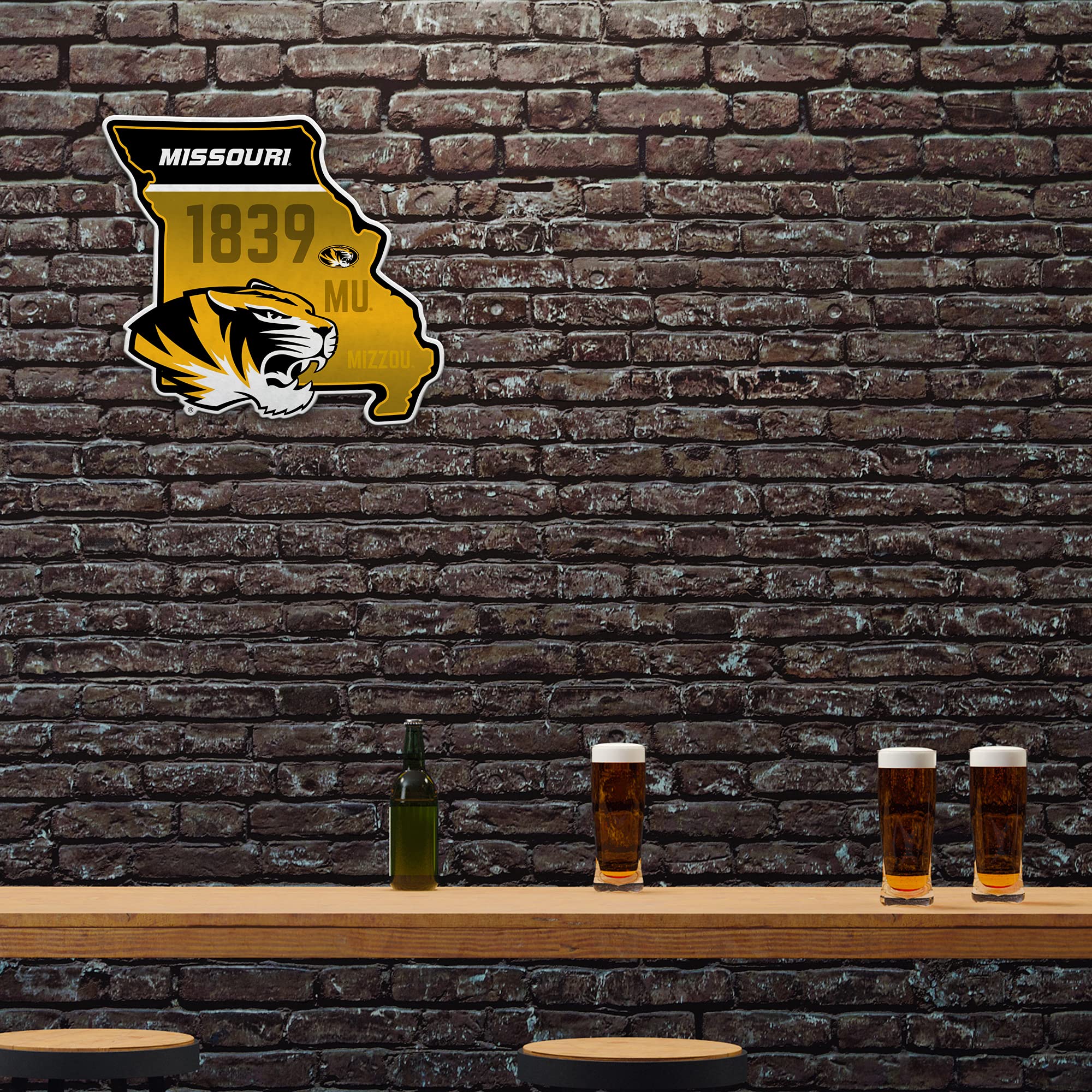 Rico Industries Ncaa Missouri Tigers State Shape Shape Cut Pennant - Home And Living Room D  Cor - Soft Felt Ez To Hang