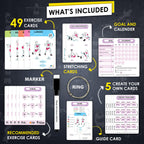 Flexies Pilates Bar Workout Cards - 58 Exercise Cards With Pilates Stick Work Out Postures, Instructions & Breathing Tips  Free