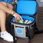 New Wave Swim Buoy 20 Can Soft Cooler Bag, Gray, Vinyl, Leakproof, Insulated, Overbuilt