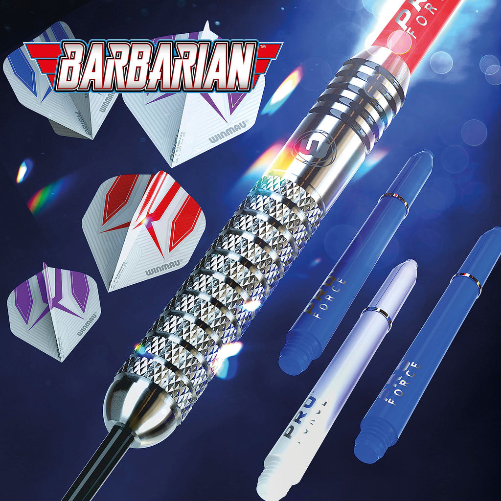Winmau Barbarian Pro 22 G Professional Tungsten Style Darts With Flights And Shafts (Waves)