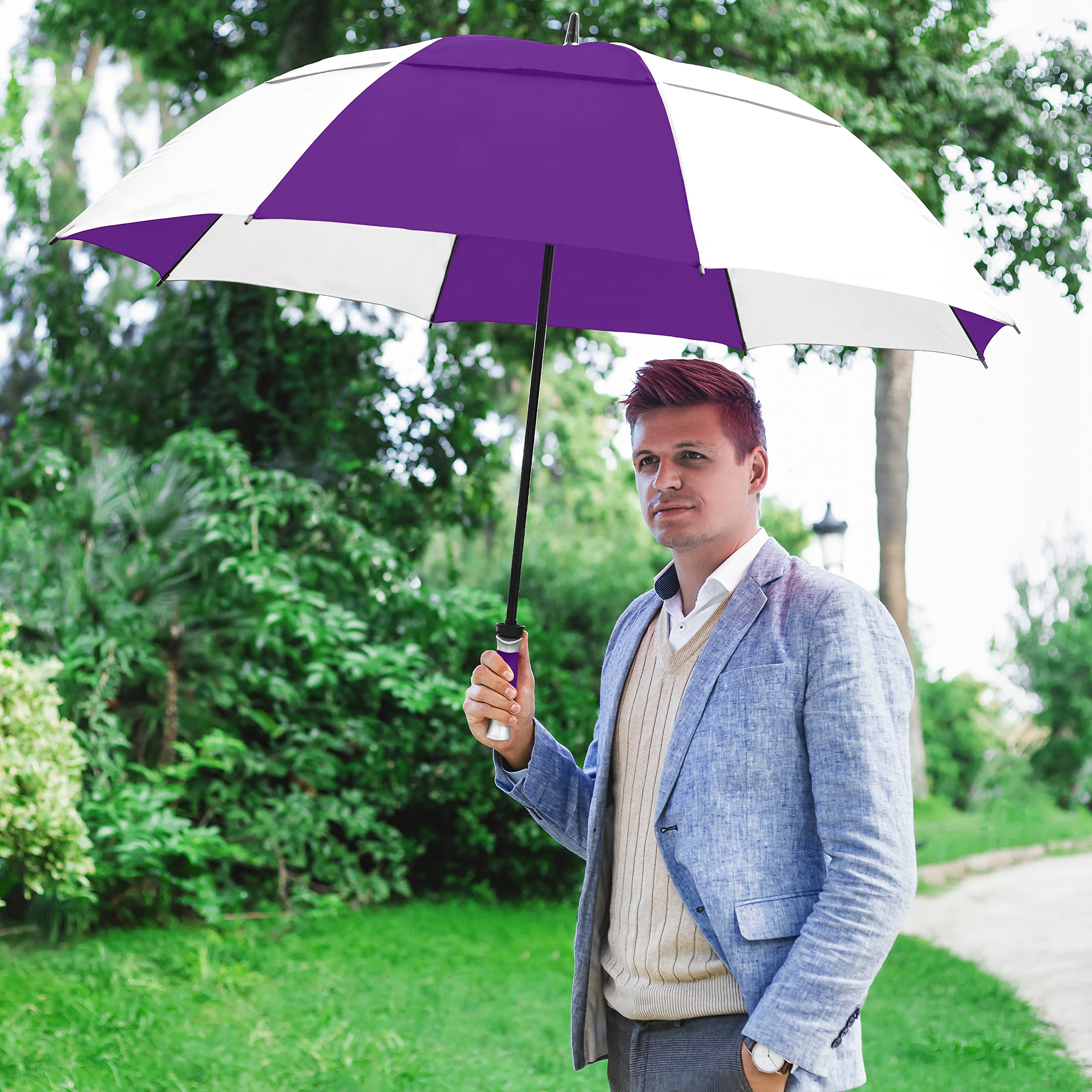 Strombergbrand Umbrellas Vented Typhoon Tamer 62'' Large Golf Umbrella Windproof Pga Professional Quality Golf Umbrella Ultimate