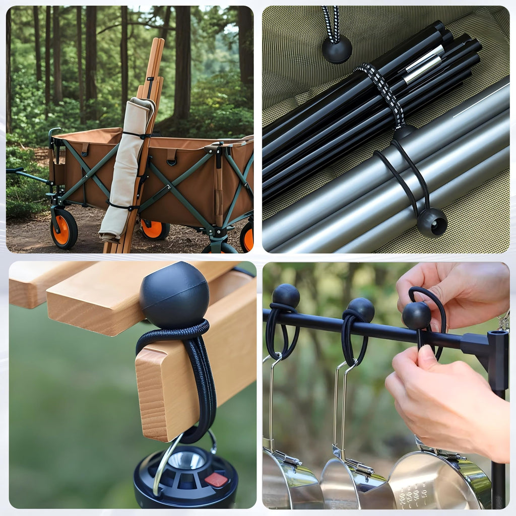 Langaelex 30-Piece Heavy Duty Camping Kit - Tarp Clips, Bungee Cords & Carabiners For Outdoor, Caravan, Tent Accessories (10 Cli