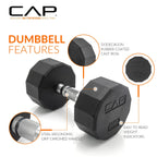CAP Barbell 150 LB Coated 12-Sided Dumbbell Weight Set with Vertical Rack
