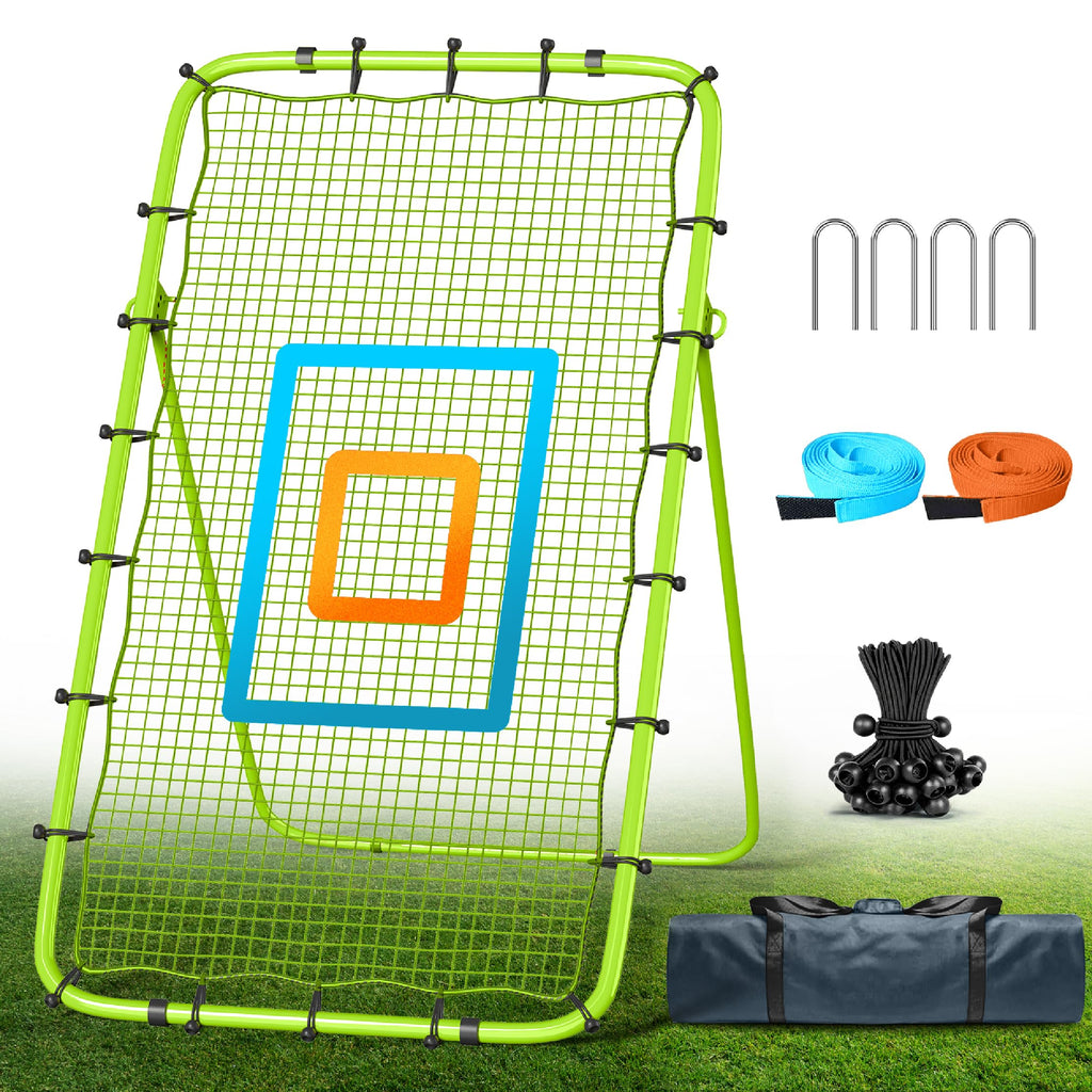 Volleyball Rebounder Net 7x4 Ft, 5-Angle Adjustable Rebounder Net with 2 Target Stripes & Portable Travel Bag, 10-MIN Setup Boun