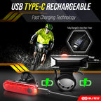 Stocking Stuffers For Men - Blitzu Gator 390 Rechargeable Bike Light Set - Night Riding Accessories, Cool Gadgets White Elephant