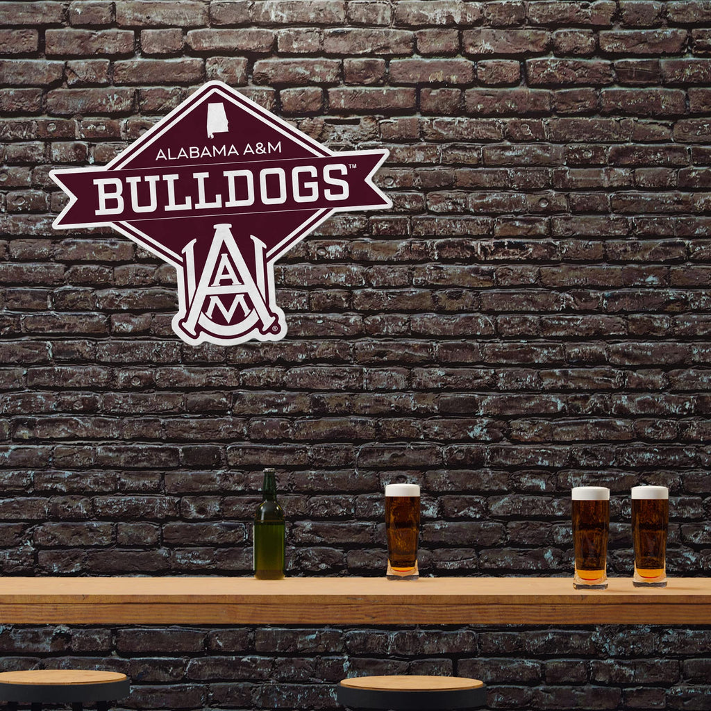Rico Industries Ncaa Alabama A&M Bulldogs Diamond Shape Cut Pennant - Home And Living Room D  Cor - Soft Felt Ez To Hang 18X0.10