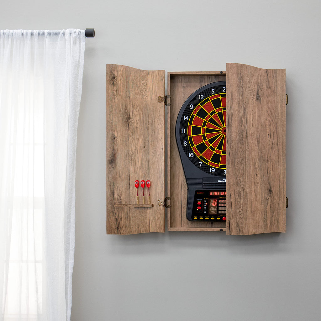 Dmi Sports Tan Cricketpro Dartboard Cabinet  Designed For Arachnid 15.5Cricketpro 900, 800, 750, 650 Electronic Dartboards  Does