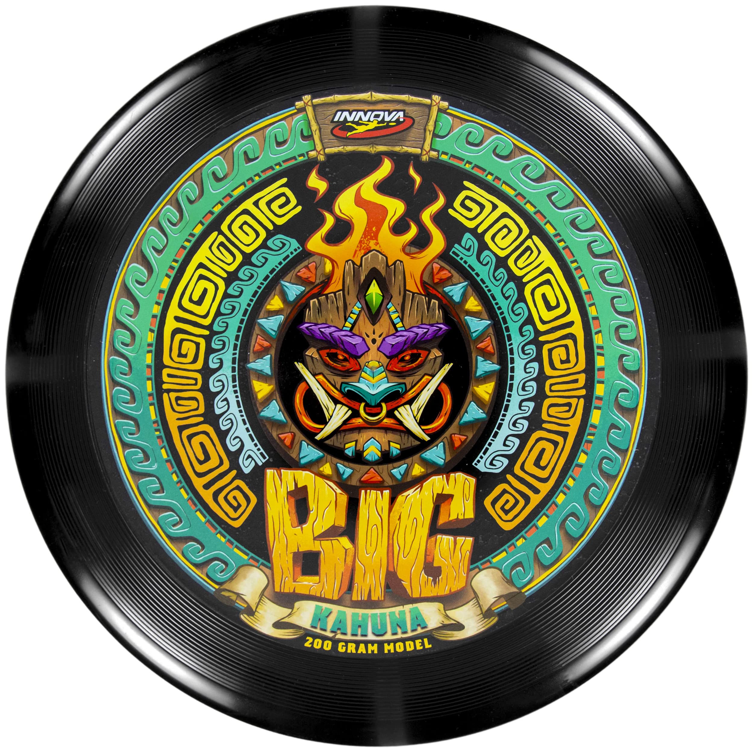 Innova Big Kahuna INNmold Beach Disc 200g - Designed to Handle High Winds, Easy to Grip Rim (Black)