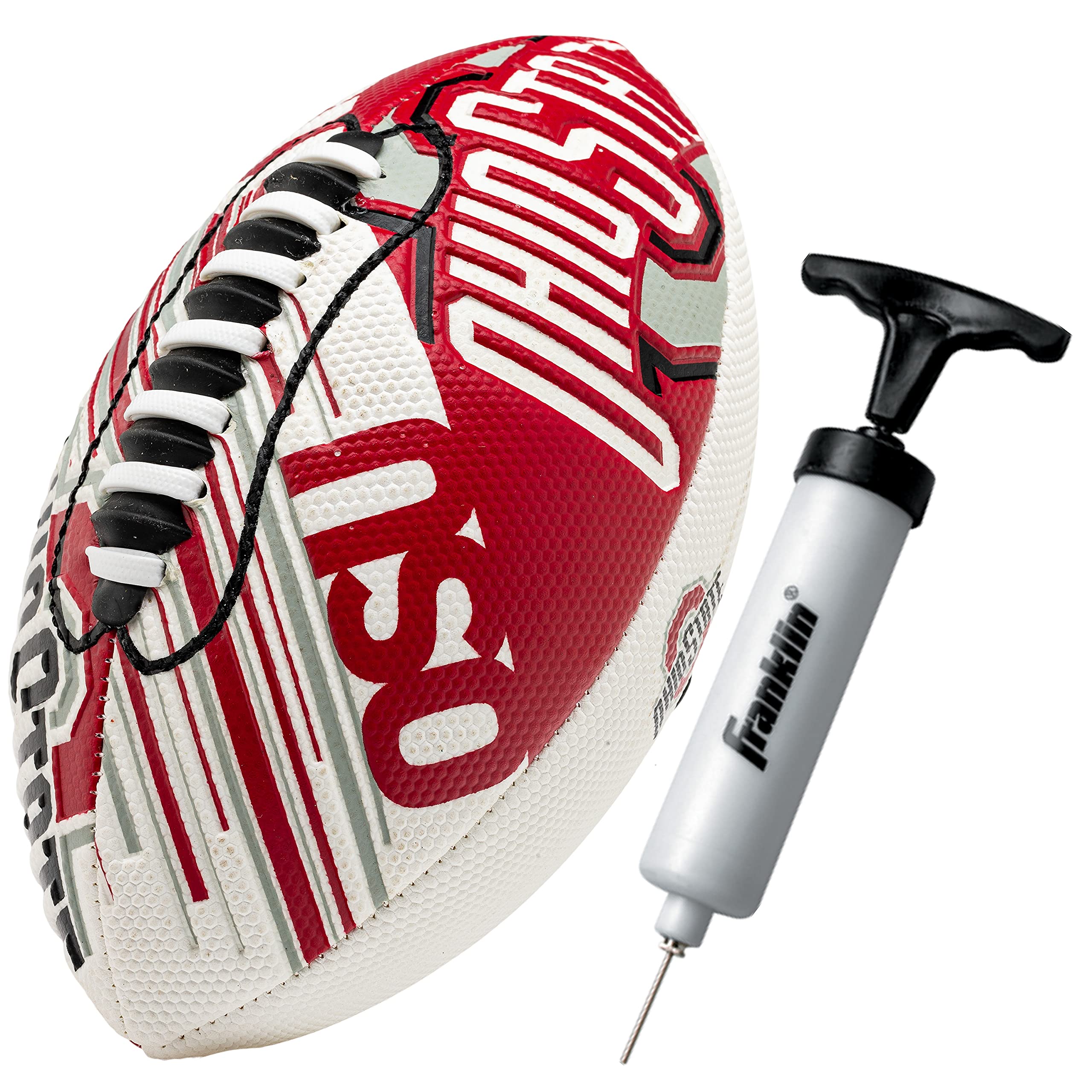 Franklin Sports Ohio State Foam Football - Youth Mini Football For Kids - 8.5'' Junior Soft Foam Ball - Spacelace Easy Grip Cove