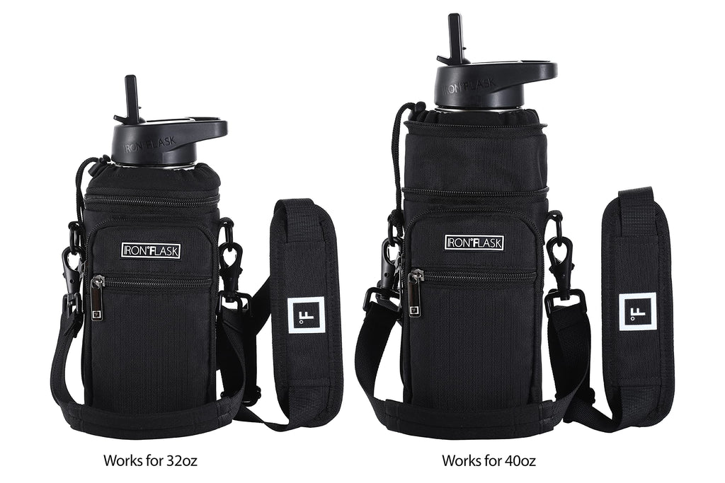 Iron Flask Carrier, Holder, Sleeve - Fits Insulated Stainless Steel Sports Water Bottle, Adjustable Shoulder Strap, Holder Bag C