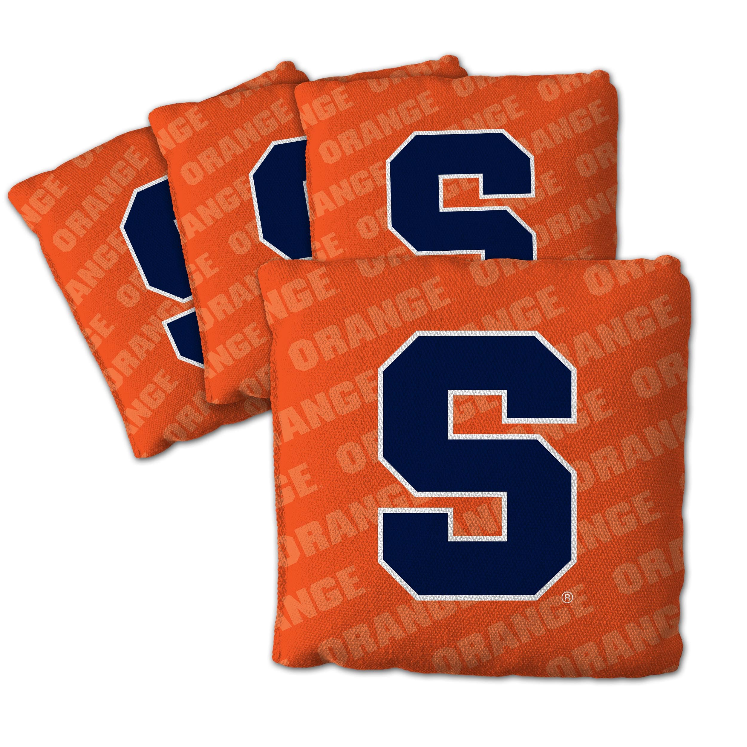 YouTheFan Officially-Licensed NCAA Syracuse Orange Set of 4 Cornhole Bags - All Weather Regulation 6    x 6    Size - 16oz Weigh