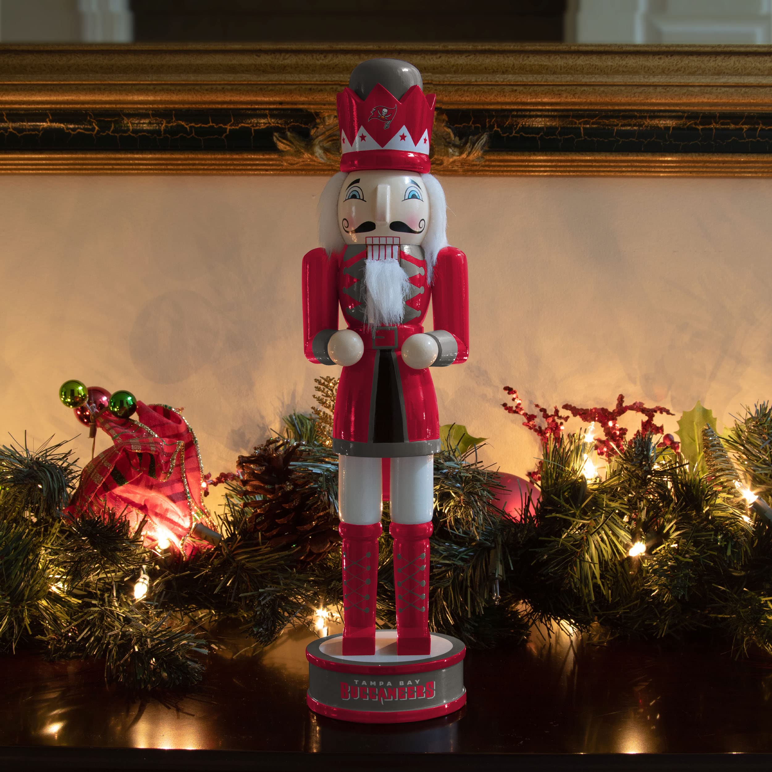 FOCO NFL Tampa Bay Buccaneers Team Logo 14 Holiday NutcrackerTeam Logo 14 Holiday Nutcracker, Version 2, One Size