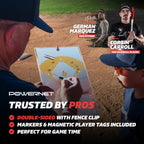 Powernet Magnetic Baseball Softball Lineup Coaching Board Double Sided With Fence Clip 2 Dry Erase Markers Weatherproof Sealed E