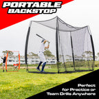 GoSports Baseball & Softball Portable Backstop Practice Net - 10 x 8 ft Hitting & Pitching Net for Backyard
