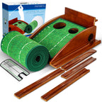 Fafameso Golf Putting Mat For Indoor, Putting Green Training Equipment With Ball Return, Mini Golf Practice Training Aid For Hom